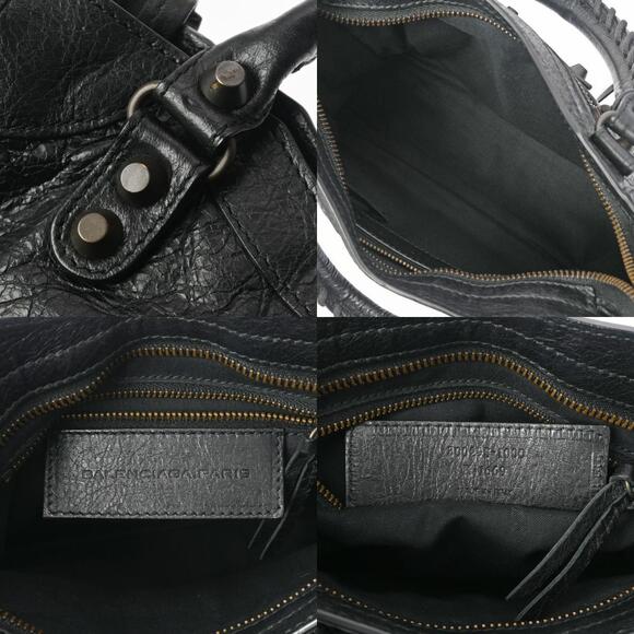 BALENCIAGA City Shoulder Bag Black Leather Handbag - Picture 11 of 11